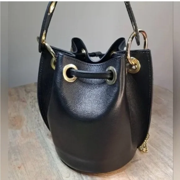 NWOT House of Harlow 1960 Black Mini Bag with Gold Accents - Picture 14 of 15